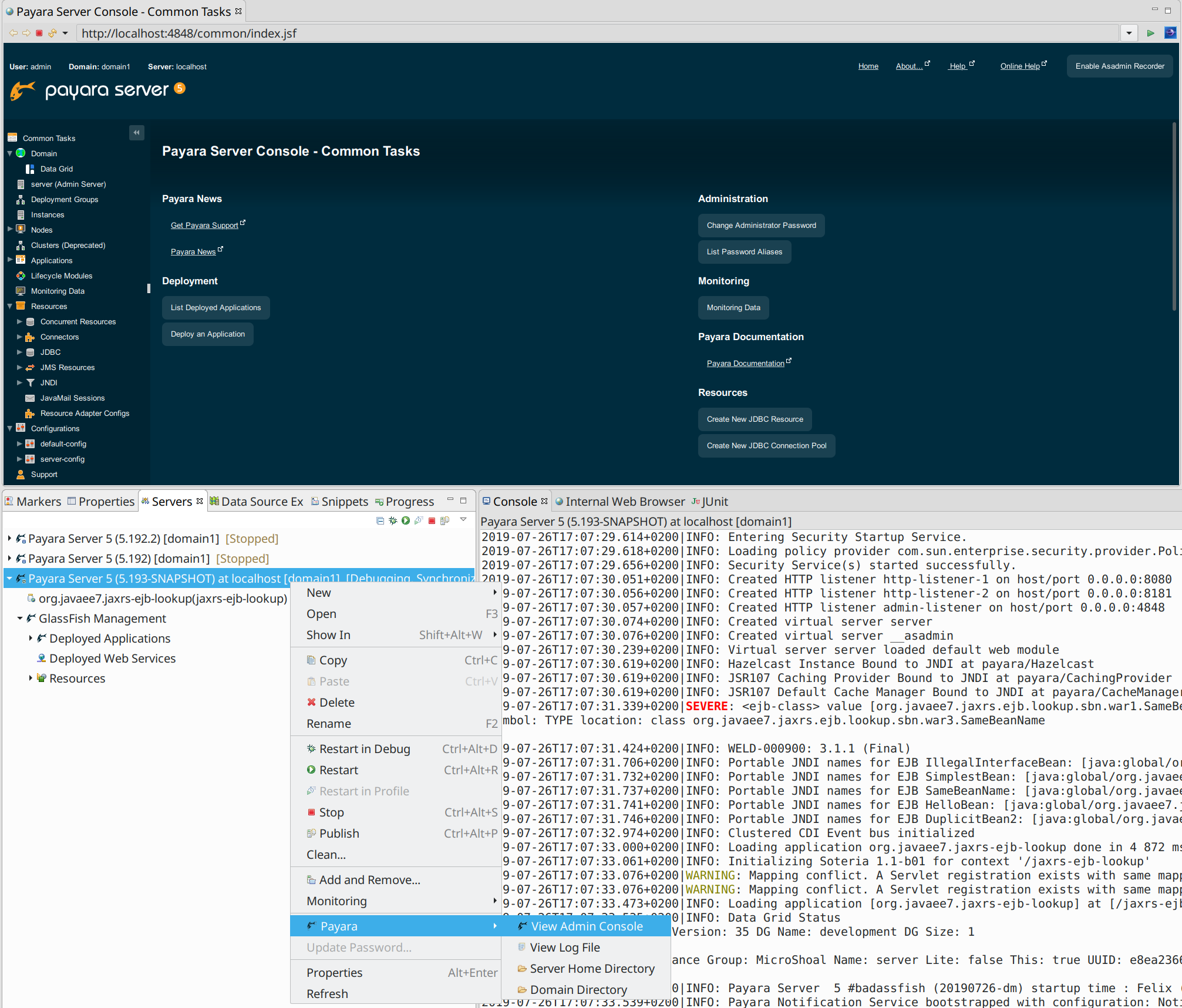 Admin Console