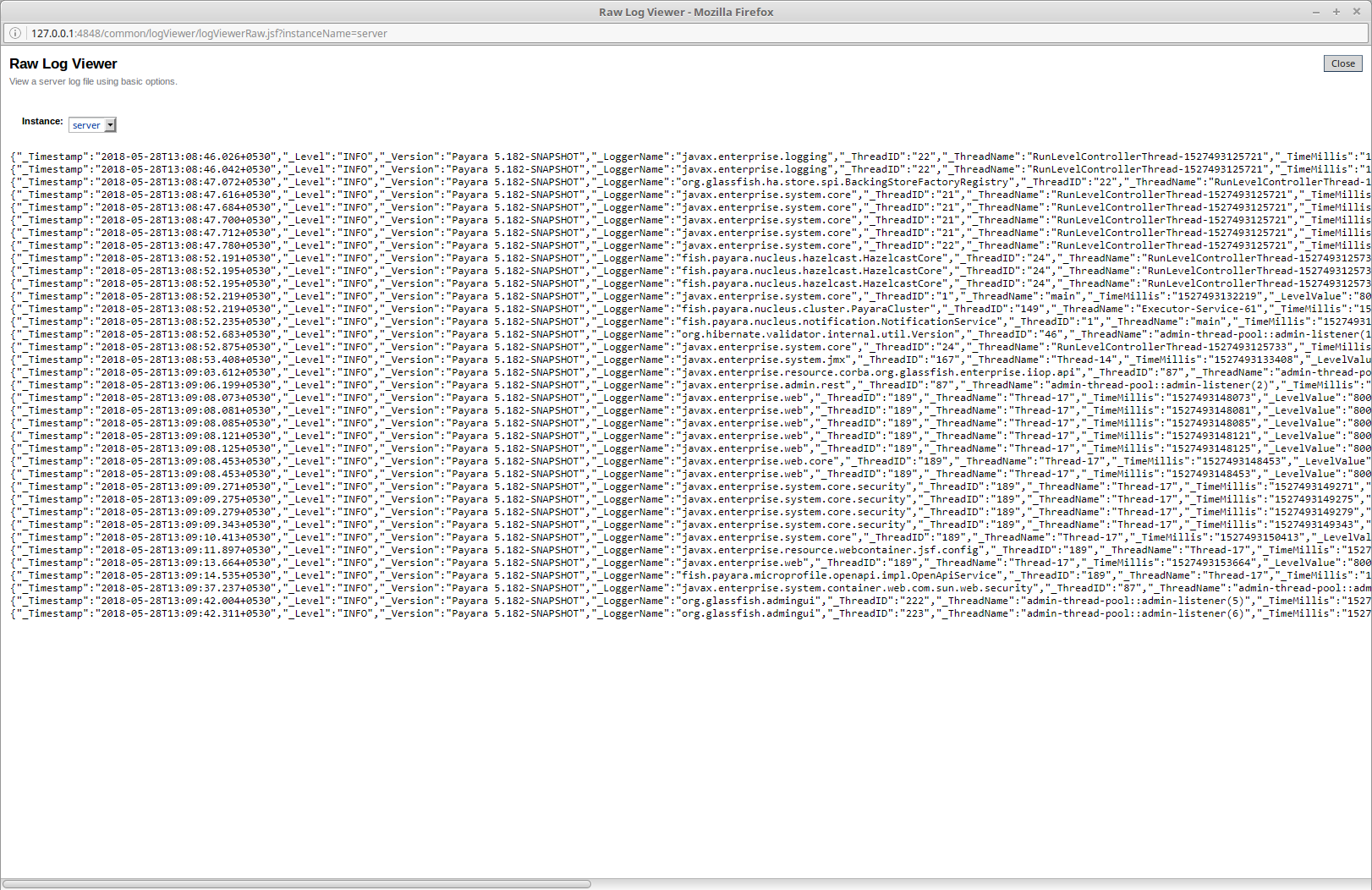 Example log file with the underscore prefix in JSON fields